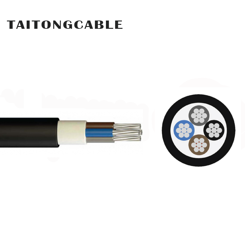 ແຮງດັນຕໍ່າ 2-5-core Aluminum Conductor Unarmoured XLPE Insulated PVC Sheathed Power Cables