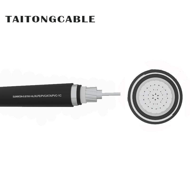 ແຮງດັນຕໍ່າ Single-Core ATA Armored Aluminum Conductor XLPE Insulated PVC Sheath Power Cables